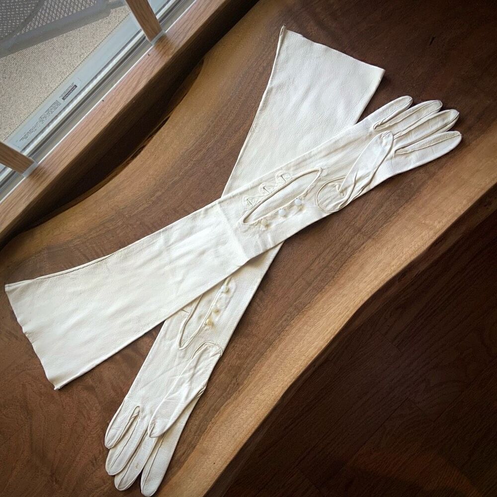 VINTAGE Long Kidskin Gloves - Picture 3 of 10